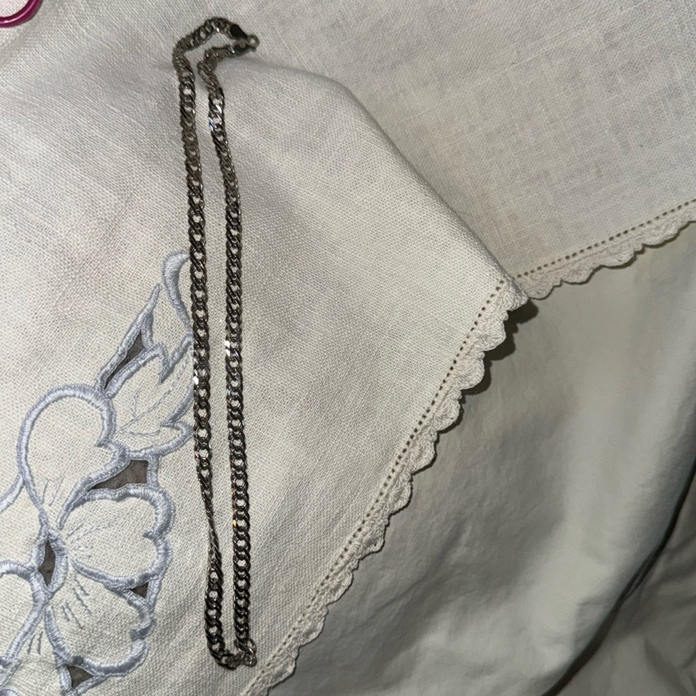 Stamped 925 Italy silver link chain w/seal on clasp-  18” chain link - see pics
